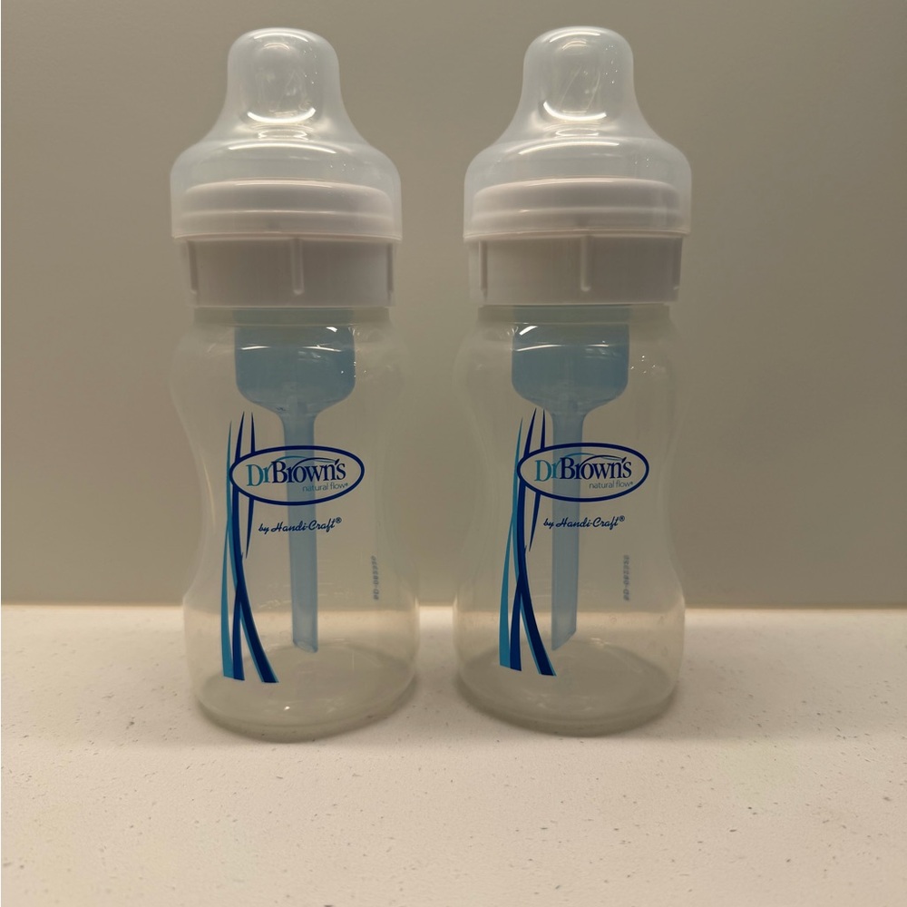 Dr. Brown's Clear Baby Bottle with Blue Vent - Pack of 2